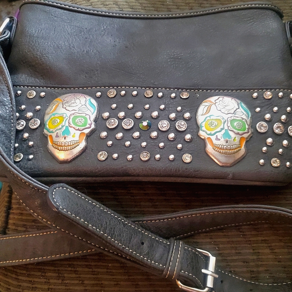 MONTANA WEST SUGAR SKULL CROSSBODY PURSE